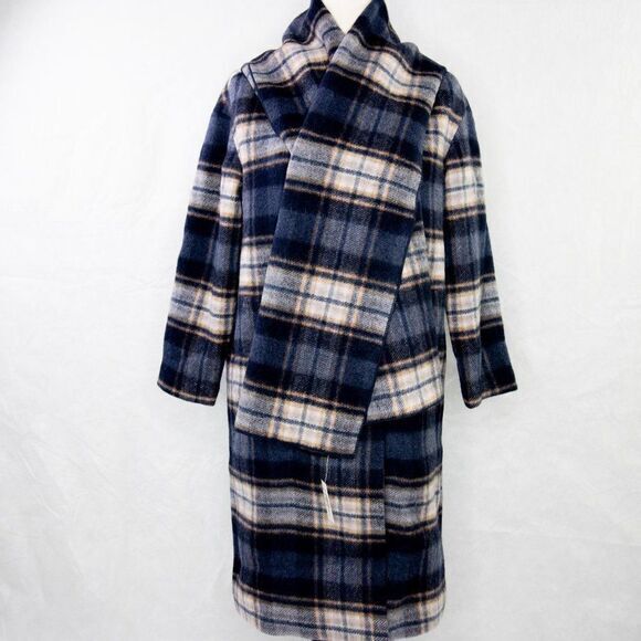 Madewell Plaid Scarf Coat, wool blend Coat, wool - Picture 3 of 16
